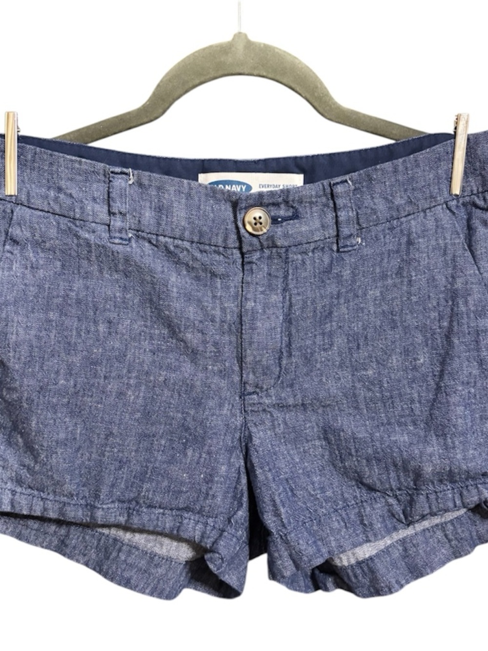 Old Navy Navy Blue Linen-Blend Women's Jean Shorts